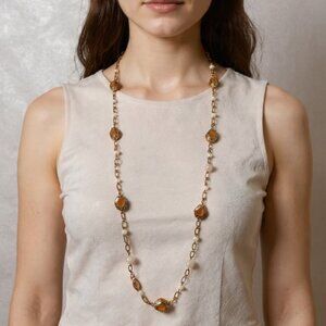 Talbot Long Gold tone Necklace